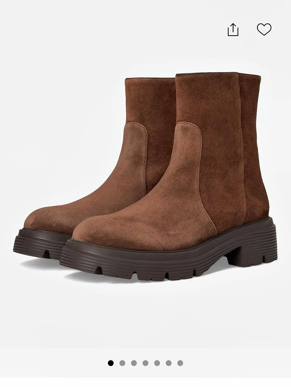 Stuart Weitzman Hudson Lite Zip Bootie Brown Platform Ankle Boots